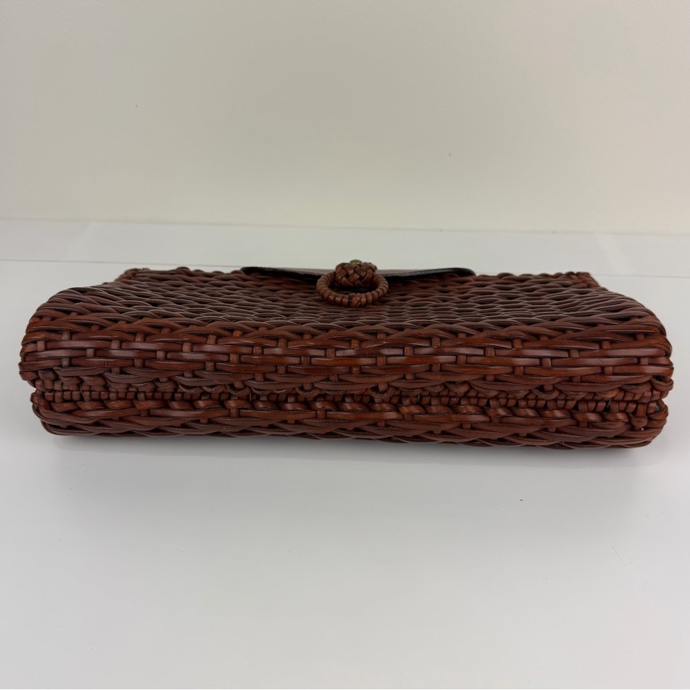 Woven Brown Clutch with Braided Ring Accent - Picture 7 of 15